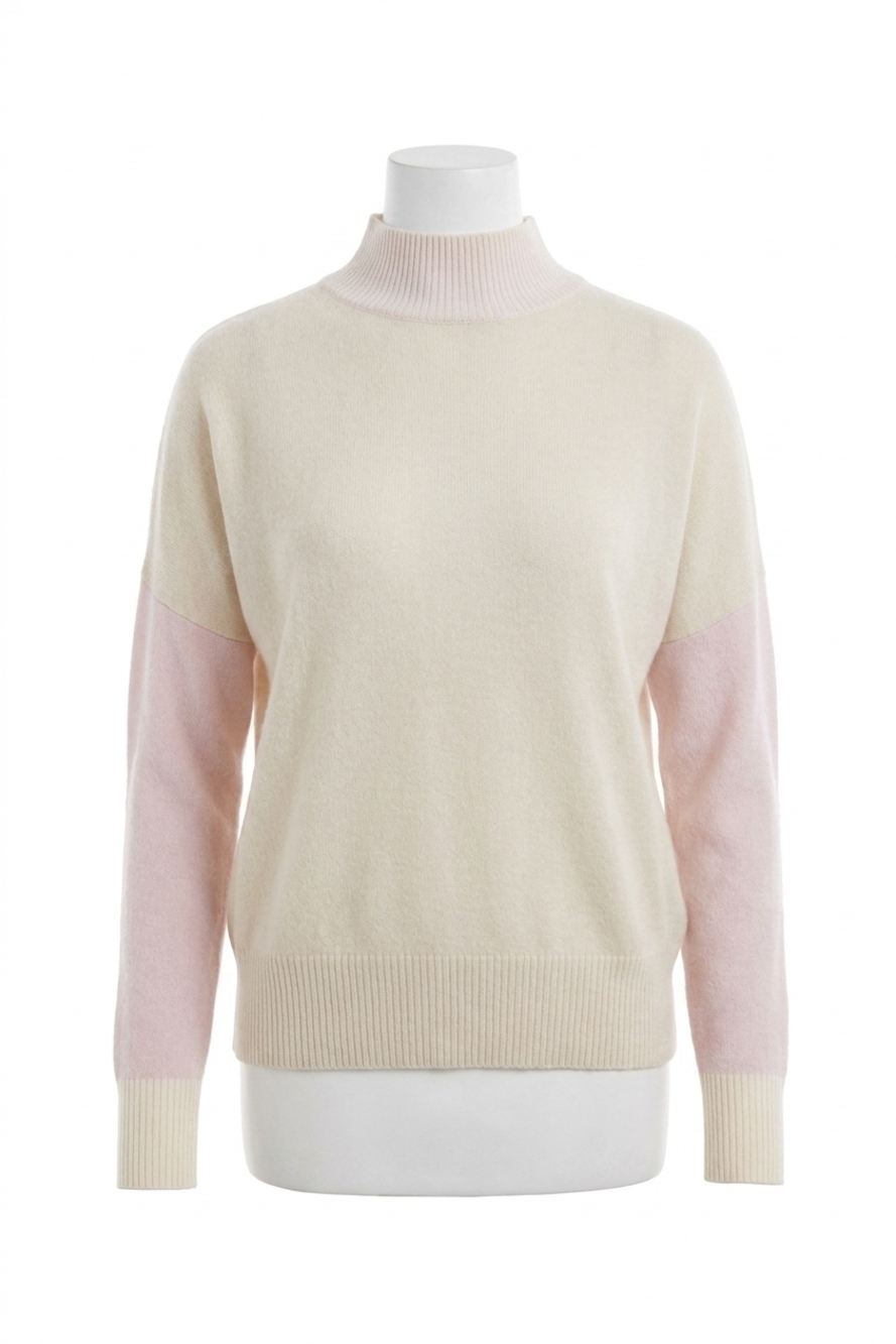 NEW BRODIE CASHMERE isabella colorblock cashmere jumper in ash